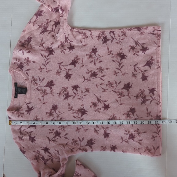 Sarah Spencer Lambswool Angora Rabbit Hair Floral Sweater MEDIUM Pink - Picture 8 of 9